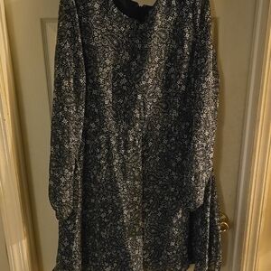 Elegant Black and White Paisley Dress